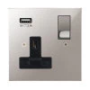 Single Socket with USB charger - Black Trim