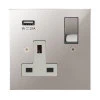 Single Socket with USB charger - White Trim