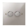 2 Gang 100W 2 Way LED (Trailing Edge) Dimmer (Min Load 1W, Max Load 100W)