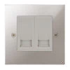 2 Gang Master Telephone Socket: White Insert