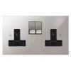 Double 13A Plug Socket: Black Insert