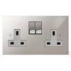 Double 13A Plug Socket: White Insert