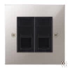 2 Gang RJ45 CAT 6 Socket: Black Insert