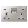 Double Socket with 2 USB chargers - 1 USB for Tablet | Phone Charging and 1 Phone Charging Socket - White Trim 