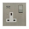 Single Socket with USB charger - White Trim