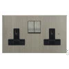 Double 13A Plug Socket: Black Insert