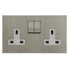 Double 13A Plug Socket: White Insert