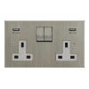 Double Socket with 2 USB chargers - 1 USB for Tablet | Phone Charging and 1 Phone Charging Socket - White Trim 