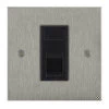 1 Gang RJ45 CAT 6 Socket : Black Trim Seamless Square Satin Stainless Steel RJ45 Network Socket