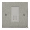 1 Gang RJ45 CAT 6 Socket : White Trim Seamless Square Satin Stainless Steel RJ45 Network Socket