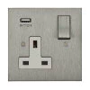 Single Socket with USB charger - White Trim