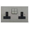 Double 13A Plug Socket: Black Insert