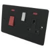 45 Amp Double Pole Switch with 13 Amp Socket - Black Trim