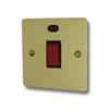 Single Plate - 1 Gang - Used for shower and cooker circuits. Switches both live and neutral poles : Black Trim