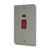 Double Plate - 1 Gang - Used for shower and cooker circuits. Switches both live and neutral poles : Black Trim