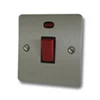 Single Plate - 1 Gang - Used for shower and cooker circuits. Switches both live and neutral poles : Black Trim