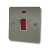 Single Plate - 1 Gang - Used for shower and cooker circuits. Switches both live and neutral poles : White Trim