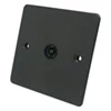 Single Non Isolated TV | Coaxial Socket - Black Trim