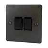 2 Gang 2 Way 10 Amp Switches - Black Trim