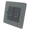 Flat Classic Old Bronze TV Socket - 1