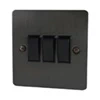 3 Gang 2 Way 10 Amp Switches - Black Trim