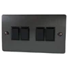 4 Gang 2 Way 10 Amp Switches - Black Trim