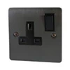 Single 13 Amp Socket - Black Trim