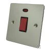 Single Plate - 1 Gang - Used for shower and cooker circuits. Switches both live and neutral poles - Black Trim