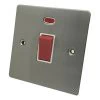 Single Plate - 1 Gang - Used for shower and cooker circuits. Switches both live and neutral poles - White Trim