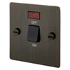 20A Double Pole Switch with Neon - Black Trim