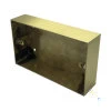 Satin Brass - Double Solid Metal Surface Mount Wall Box - (86mm x 146mm) 35mm Depth