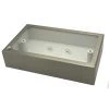 Satin Stainless - Double (2 Gang) Metal Clad Surface Mount Box with PVC inner pattress - 35mm Depth Metal Clad Satin Stainless Surface Mount Boxes (Wall Boxes)