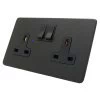 Double 13 Amp Socket - Black Trim