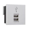 2 Port Charger USB A : Double Module - White. Counts As 2 Modules