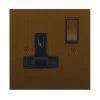 1 Gang 13 Amp Plug Socket: Black Insert