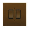 2 Gang 20 Amp 2 Way Switch: Black Insert