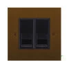 2 Gang Master Telephone Socket: Black Insert