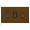 3 Gang 20 Amp 2 Way Switch: Black Insert