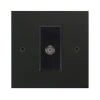 1 Gang Satellite Socket Outlet Ultra Square Matt Black Satellite Socket (F Connector)