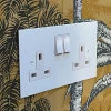 Ultra Square Matt White Switched Plug Socket - 2