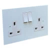 Ultra Square Matt White Switched Plug Socket - 1