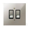 2 Gang 20 Amp 2 Way Switch: Black Insert