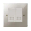 2 Gang Master Telephone Socket: White Insert