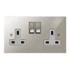 2 Gang 13 Amp Plug Socket: White Insert