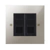 2 Gang RJ45 CAT 6 Socket: Black Insert