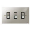 3 Gang 20 Amp 2 Way Switch: Black Insert