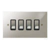 4 Gang 20 Amp 2 Way Switch: Black Insert