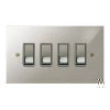 4 Gang 20 Amp 2 Way Switch: White Insert