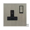 1 Gang 13 Amp Plug Socket: Black Insert