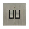 2 Gang 20 Amp 2 Way Switch: Black Insert